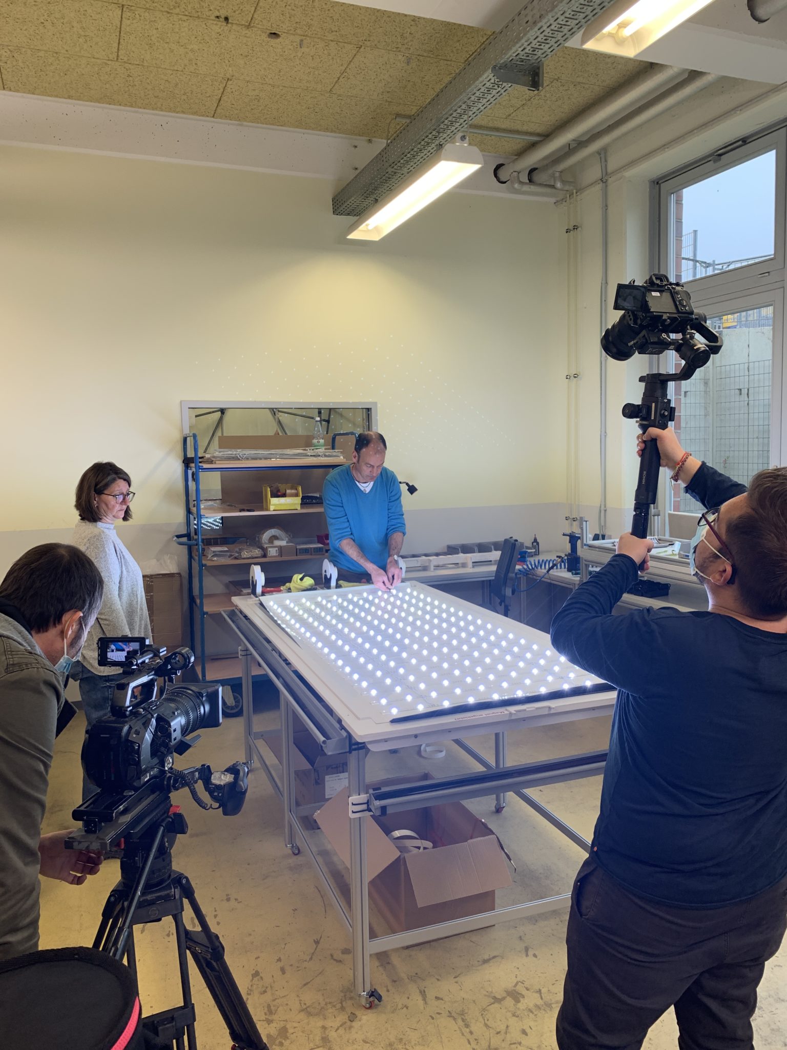 LaConcept in der Werkstatt Bickendorf FilmTeam von laConcept und Beschäftigte in Bickendorf