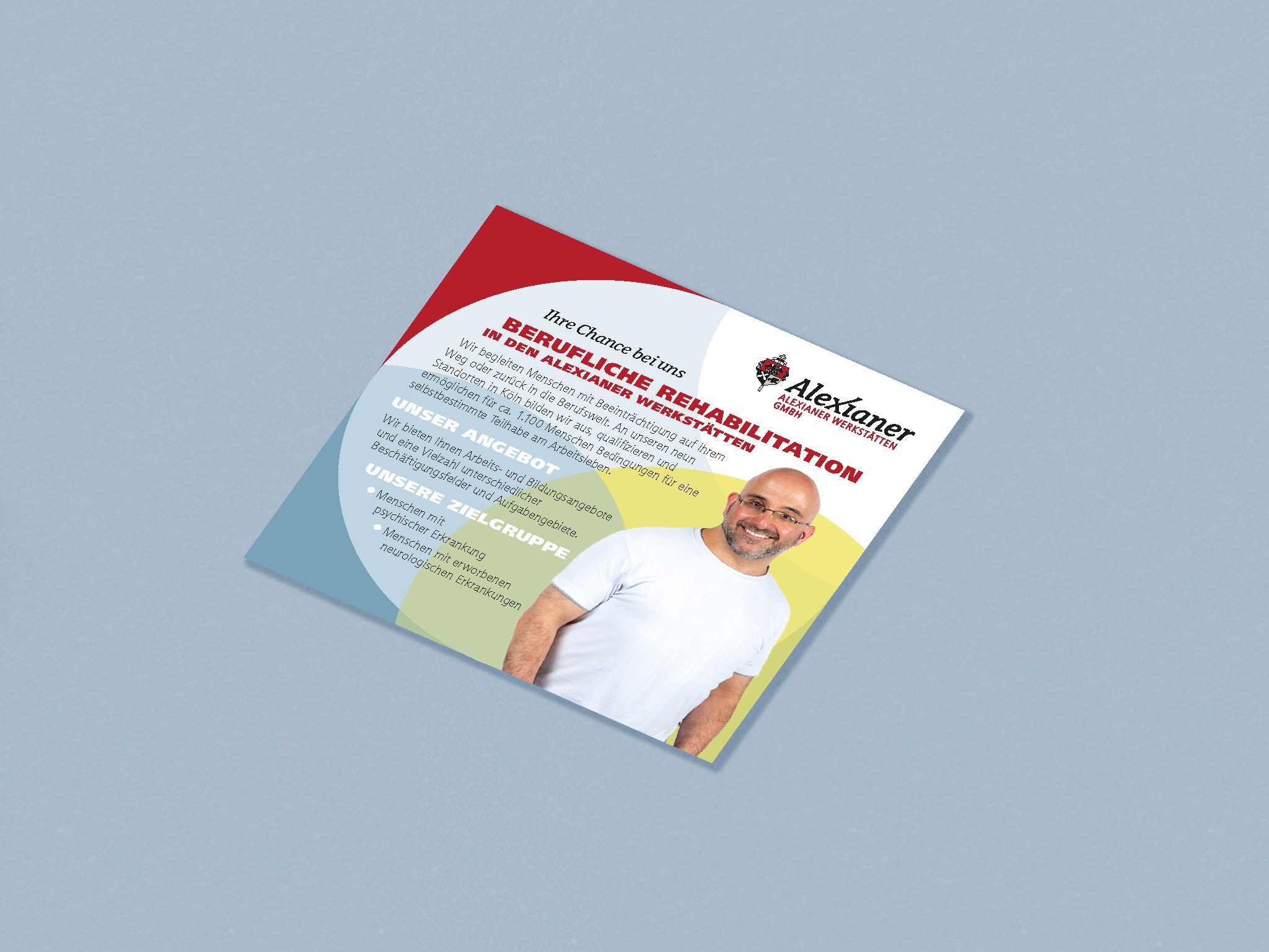 Flyer zur Beruflichen Rehabilitation bei den Alexianer Werkstätten in Köln